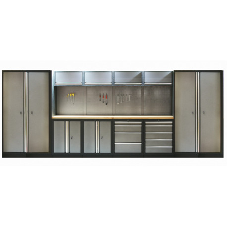 Kvalitní PROFI dílenský nábytek - 4535 x 2000 x 495 mm - TGS1300AA2 Grey