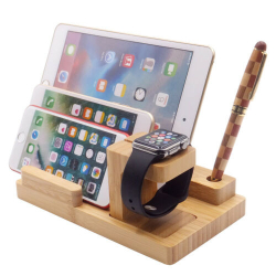 Exkluzivní dřevěný nabíjecí stolní držák / stojánek na Apple iPhone / iPad / Watch 38/42mm