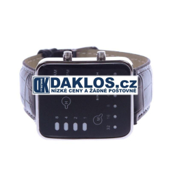 Moderní digitální LED hodinky s páskem z PU kůže