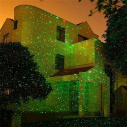Vánoční laser projektor na dům - červené zelené vločky