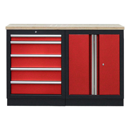 Sestava kvalitních PROFI RED dílenských skříněk s pracovní deskou - RTGS1300BAL08