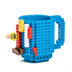 LEGO hrnek 350ml - zábavný hrnek / stavebnice - modrý