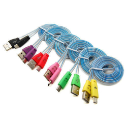 Svíticí LED datový a nabíjecí kabel z USB do Micro USB