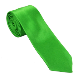 Luxusní zelená kravata SLIM - hedvábí / polyester