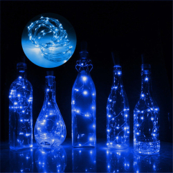 2m 20 LED řetěz se špuntem nejen do lahve - dekorace modrá
