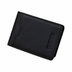 Super tenká elegatní kožená pánská peněženka GUBINTU - pravá kůže / useň - černá