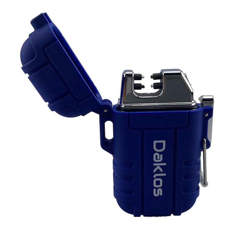 Plazmový nabíjecí voděodolný větruodolný elektrický zapalovač v dárkové krabičce - modrý