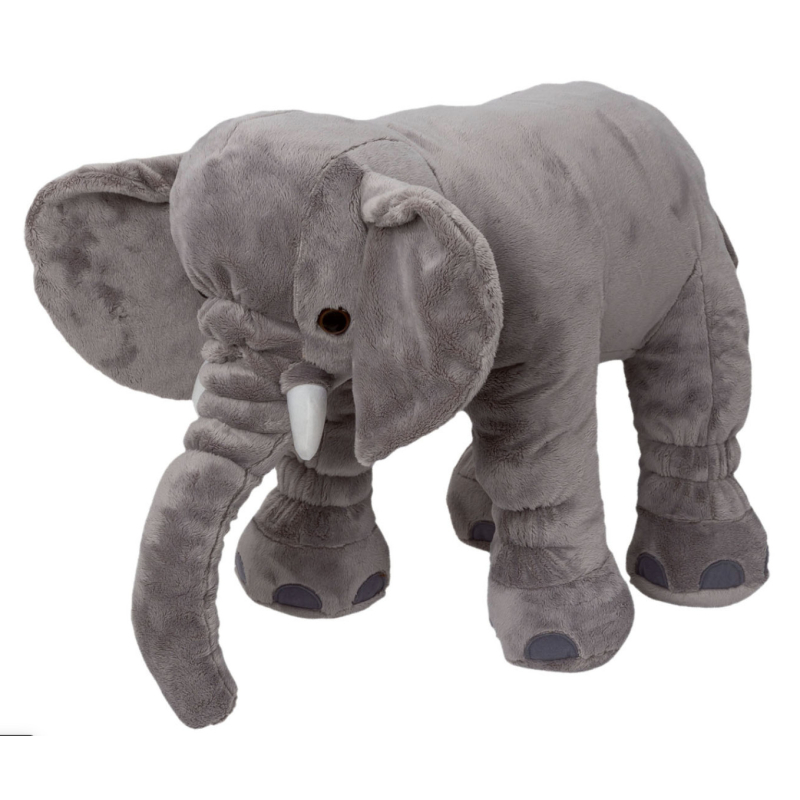 Velký ultra gigantický 80 cm plyšový šedý slon