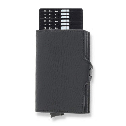 Bezpečnostní RFID peněženka a pouzdro na karty - černá pravá kůže
