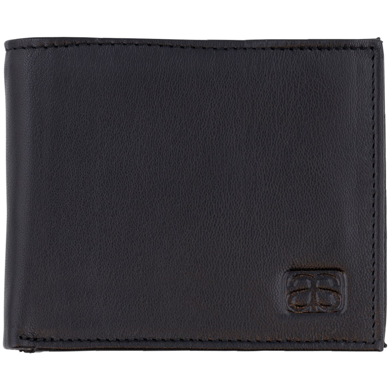 Bezpečnostní RFID kožená peněženka - černá pravá kůže