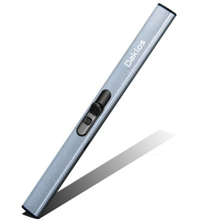 Dlouhý nabíjecí vysouvací plazmový zapalovač na svíčky a krb v dárkové krabičce - stříbrný