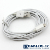3 m - Datový a nabíjecí kabel z USB do Micro USB - bílý