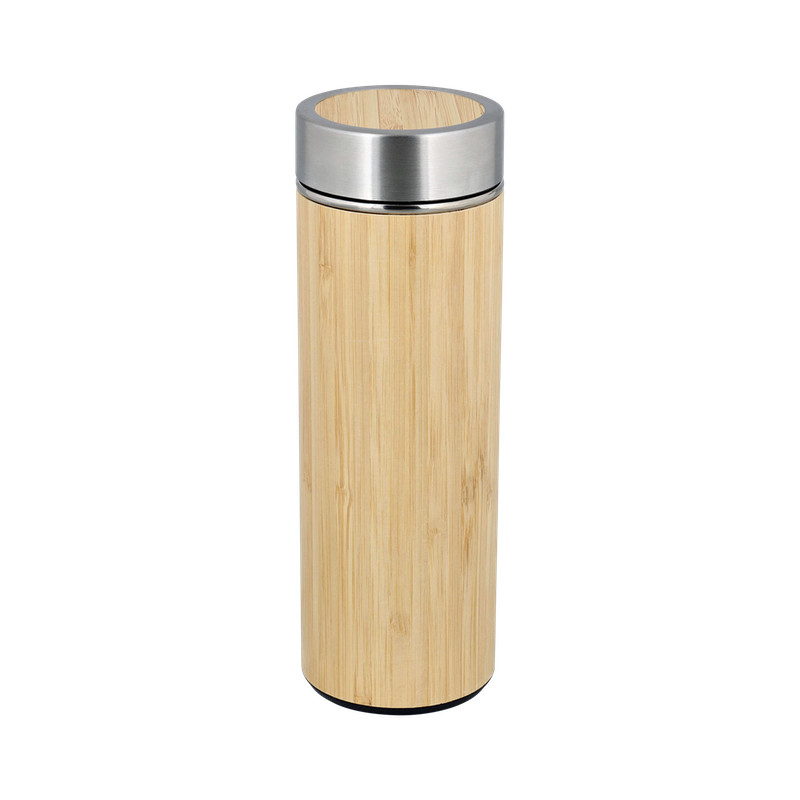 Cestovní nerez bambusová termoska s filtrem 400 ml