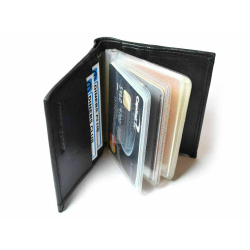 Bezpečnostné puzdro RFID na 20 kariet a peňaženku - čierna pravá koža