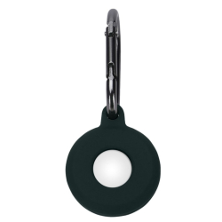 Pouzdro ze silikonu pro Apple AirTag na klíče nebo batoh s karabinou - Tmavě zelená klíčenka