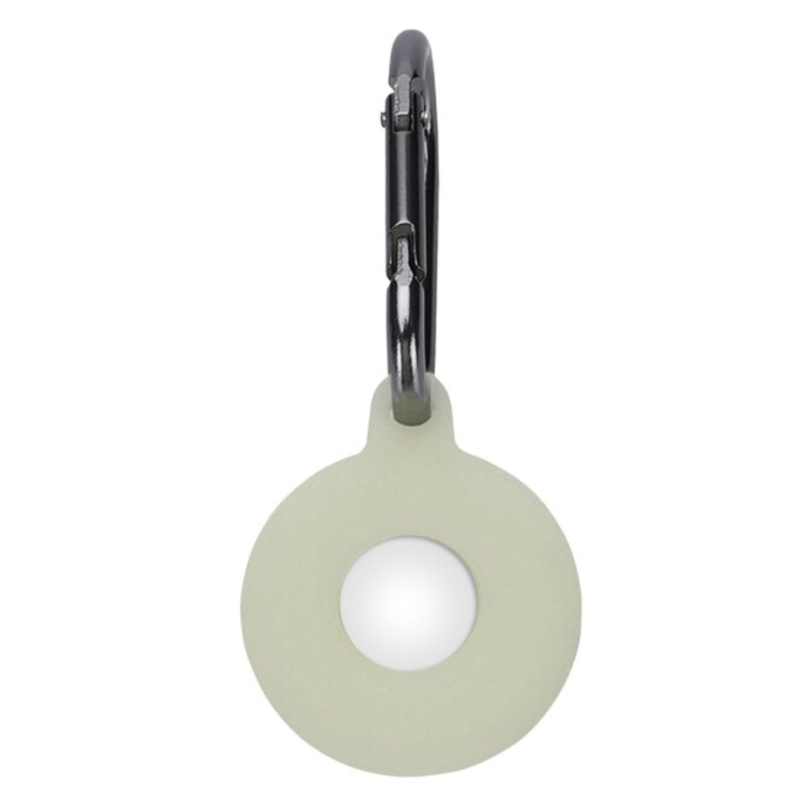 Pouzdro ze silikonu pro Apple AirTag na klíče nebo batoh s karabinou - Svítivě zelená klíčenka