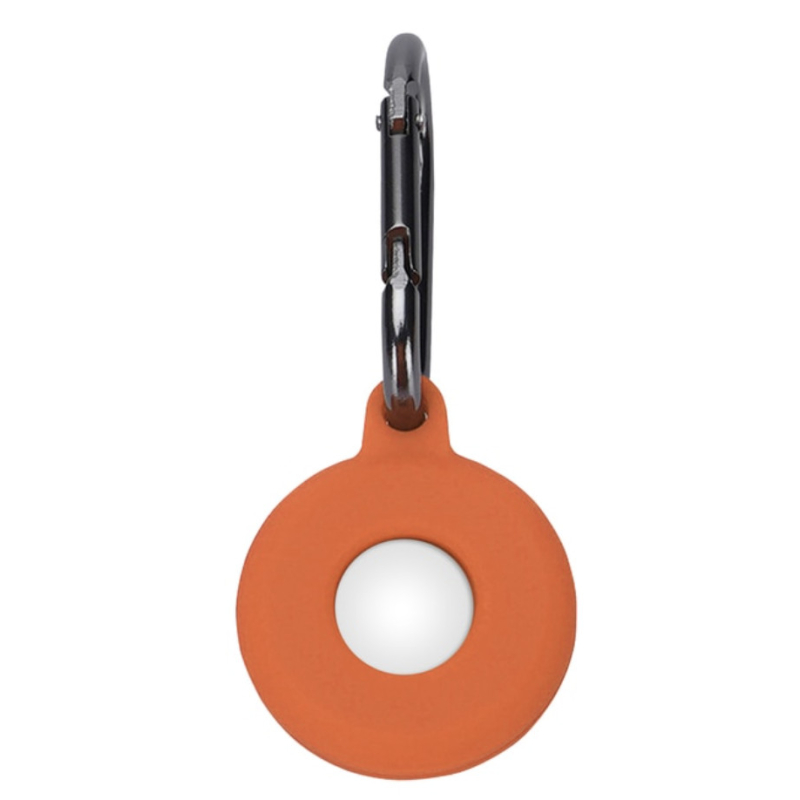Pouzdro ze silikonu pro Apple AirTag na klíče nebo batoh s karabinou - Oranžová klíčenka