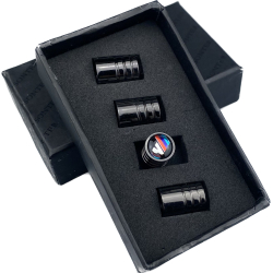 Krytky, čepičky ventilků pro BMW M v dárkové krabičce - černé