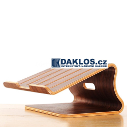 Exkluzivní dřevěný velký stolní držák / stojánek na MacBook / notebook / iPad / tablet / laptop - tmavé dřevo