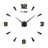 Velké nalepovací 3D nástěnné analogové hodiny - 4 čísla - černé
