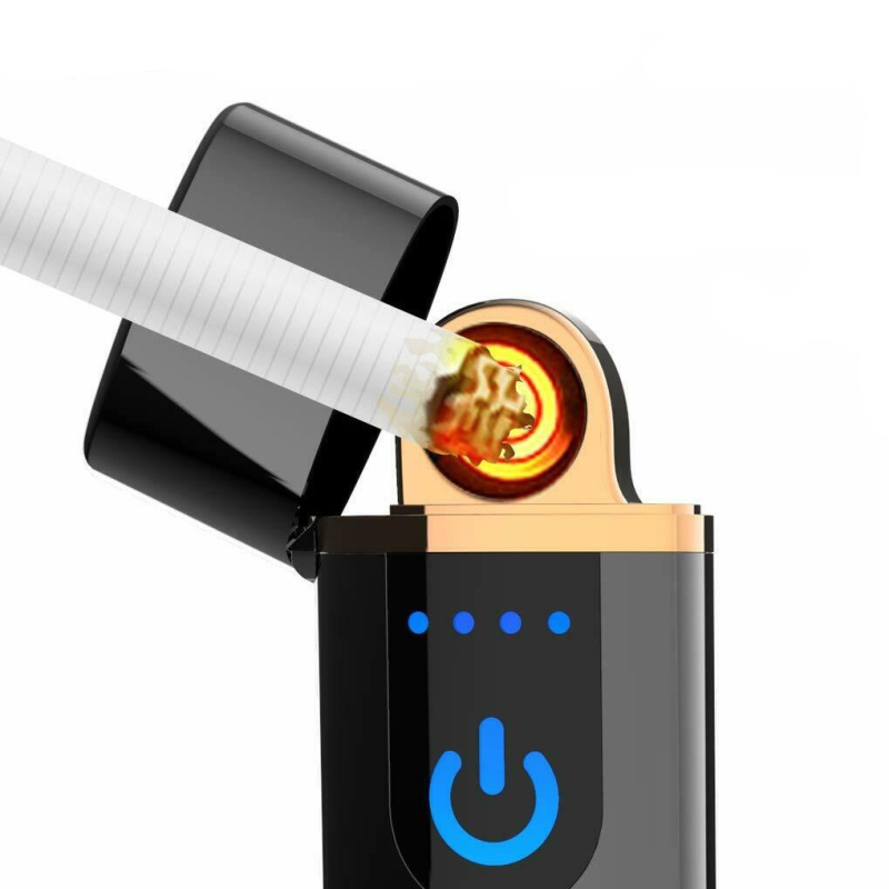 Elektrický větruodolný cigaretový zapalovač v dárkové krabičce, Barva Černá