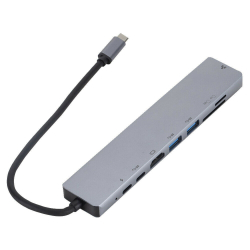 8 v 1 4K HDMI USB C LAN USB 3.0 Hub rozbočovač pro MacBook a čtečkou karet